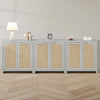 ARKANTOS Rattan Sideboard Buffet Cabinet, Farmhouse Storage Cabinet with Doors