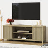 ARKANTOS Mid-Century Modern TV Stand for TVs up to 75 inch, Wave Pattern Doors and Open Shelves