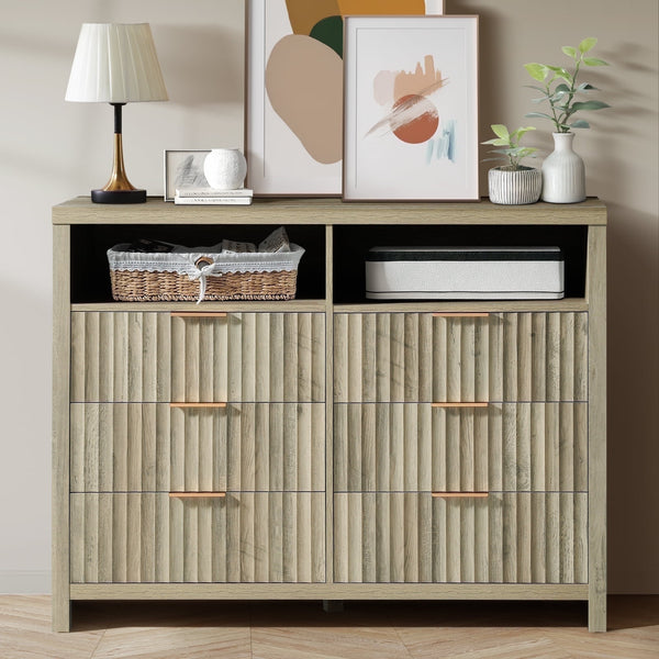 ARKANTOS Fluted  Drawer Dressers for Bedroom