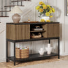 ARKANTOS Modern Console Table with Storage and Grille Doors, Entryway Sofa Table