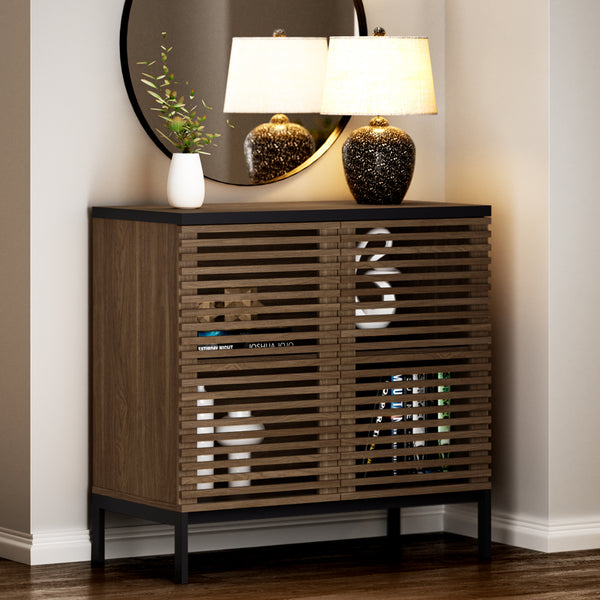 ARKANTOS Sideboard Buffet Cabinet with Grille Doors and Adjustable Shelf