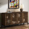 ARKANTOS 63"L Sideboard Cabinet with 4 Grille Doors and Adjustable Shelves