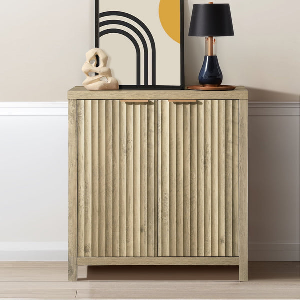 ARKANTOS Sideboard Buffet Cabinet with Fluted Panel Doors and Shelves