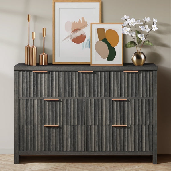 ARKANTOS Fluted  Drawer Dressers for Bedroom